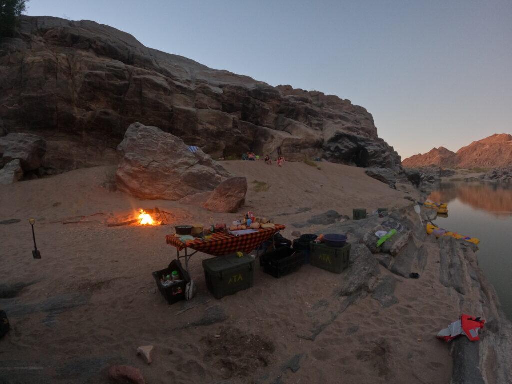 Orange river rafting campsite gorge