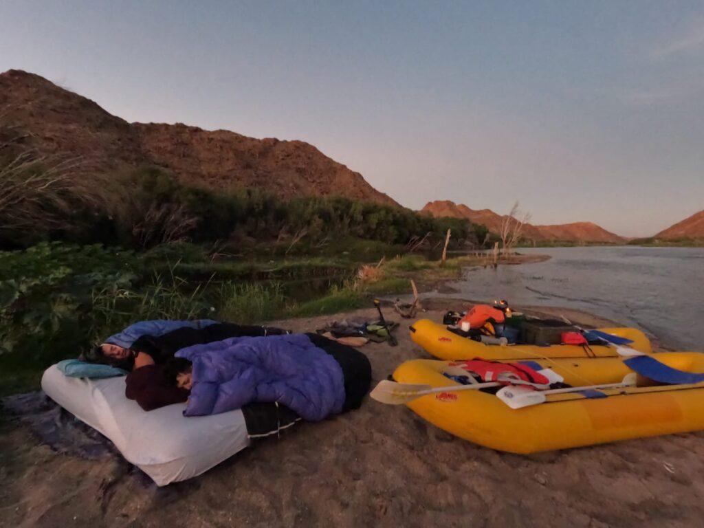 Orange river rafting above Augrabies Falls guided catered camping trip